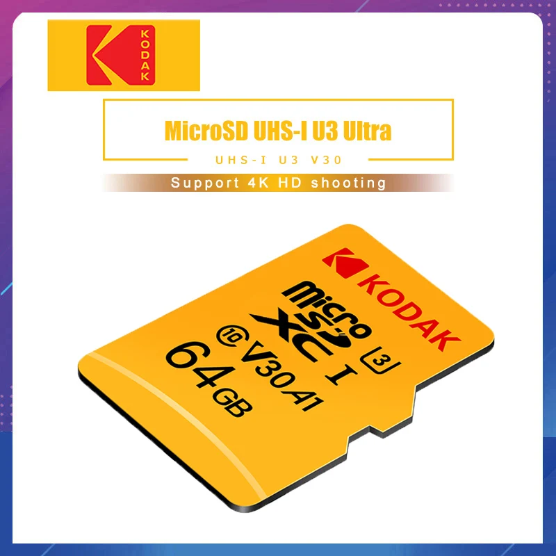 

Kodak Memory Card 256GB 128GB 64GB U3 32GB Micro sd card Class10 UHS-1 flash card Memory Microsd TF/SD Cards for Tablet 512gb