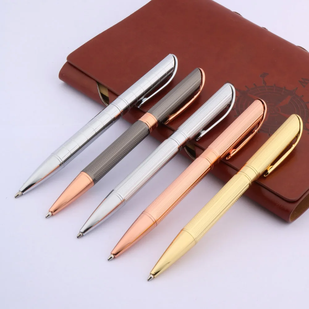 

HIGH QUALITY Drawing pattern silvery STAINLESS STEEL golden piece BALLPOINT PEN