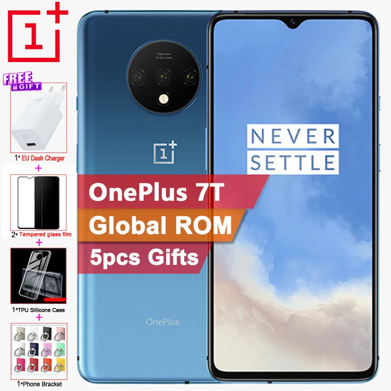 Оригинальный мобильный телефон Oneplus 7T с глобальной прошивкой 6 55 дюймов 90 Гц 8G 128G