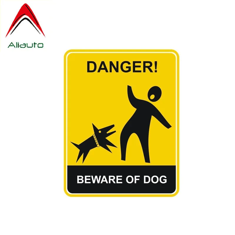 Фото Aliauto Warning Car Sticker Funny Danger Beware of The Dog Decal Accessories PVC for Honda Volkswagen Renault Toyota 13cm*10cm | Автомобили
