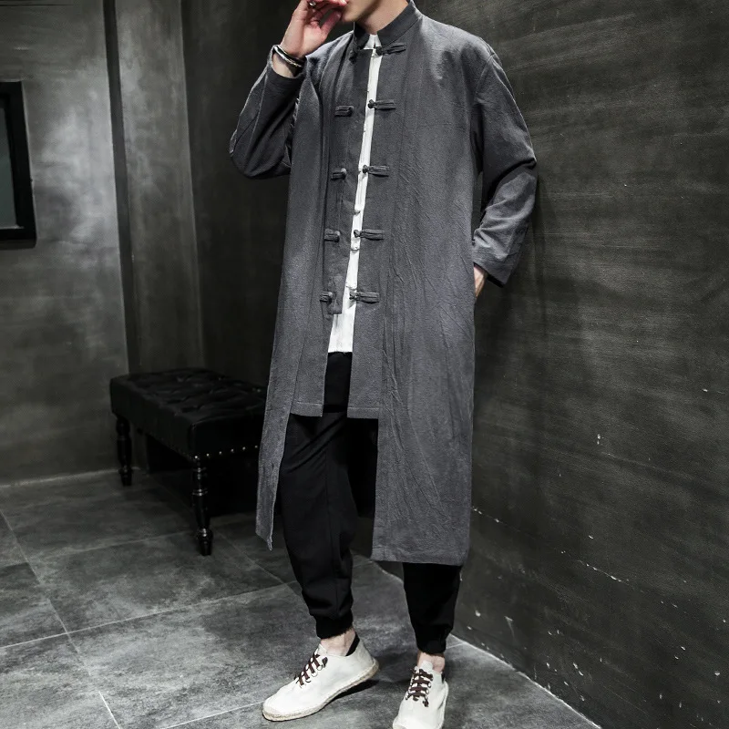 Chinese-style 2019 Autumn And Winter New Style Cotton Linen Casual Mid-length Retro Frog Trench Coat Chinese Costume Coat Men's
Chinese-style 2019 Autumn And Winter New Style Cotton Linen Casual Mid-length Retro Frog Trench Coat Chinese Costume Coat Men's
