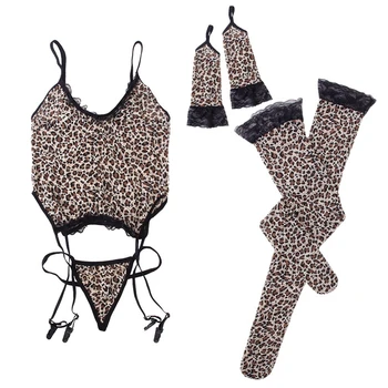 1 Set of 6 pieces Women Ladies Nightwear Lingerie Robe Teddy Lingerie Leopard
1 Set of 6 pieces Women Ladies Nightwear Lingerie Robe Teddy Lingerie Leopard