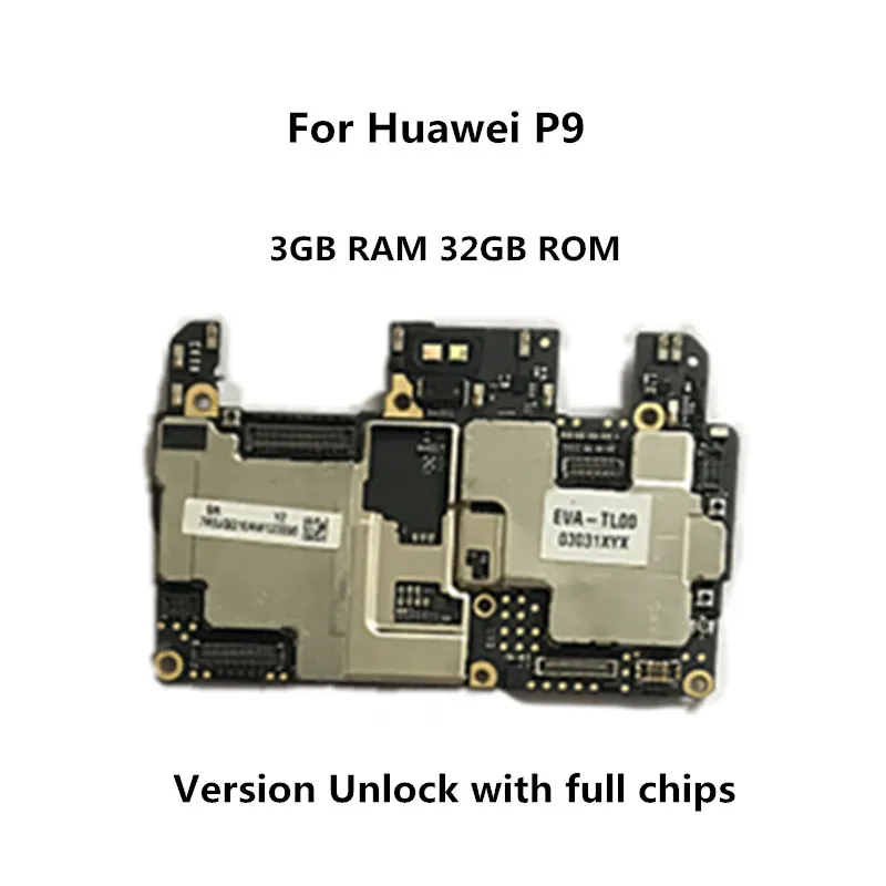 

P9-EVA-L09 For Huawei P9 100% Unlocked Original Motherboard 3GB RAM 32GB ROM Mainboard Android OS Logic Board With Full Chips