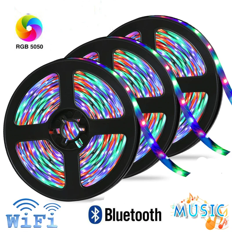 RGB LED Light Strip 5050 LED Light 15M Flexible Ribbon diode tape light Smart music light with WIFI bluetooth controller Adapter
RGB LED Light Strip 5050 LED Light 15M Flexible Ribbon diode tape light Smart music light with WIFI bluetooth controller Adapter