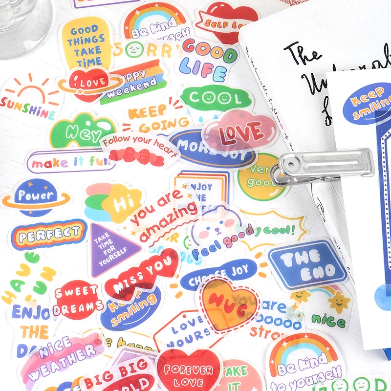 40PCS/SET washi Stickers Bag Kit Colorful Sticker Sheets kawaii Word Sentence Sticker Flakes Journaling Stationery Korean Style
40PCS/SET washi Stickers Bag Kit Colorful Sticker Sheets kawaii Word Sentence Sticker Flakes Journaling Stationery Korean Style