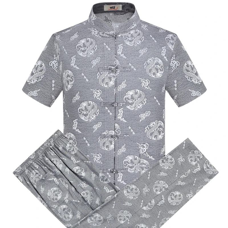 Novelty Tang Men's Short Sleeved Kung Fu Sets Silk Satin Shirt And Pant Suit Chinese Style Loose Wu Shu Tai Chi Clothes
Novelty Tang Men's Short Sleeved Kung Fu Sets Silk Satin Shirt And Pant Suit Chinese Style Loose Wu Shu Tai Chi Clothes