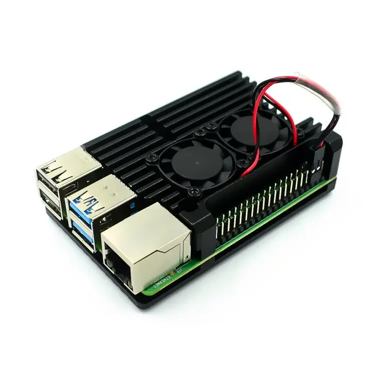 Aluminum Case Alloy Armor with Cooling Heatsink Dual Fan for Raspberry Pi 4 Model B
Aluminum Case Alloy Armor with Cooling Heatsink Dual Fan for Raspberry Pi 4 Model B
