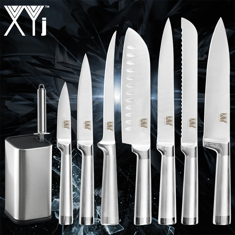 XYj Kitchen Stainless Steel Knives Set Chef Slilcing Bread Boning Santoku Utility Paring Knife Sharpener Bar 8'' Knife Stand
XYj Kitchen Stainless Steel Knives Set Chef Slilcing Bread Boning Santoku Utility Paring Knife Sharpener Bar 8'' Knife Stand