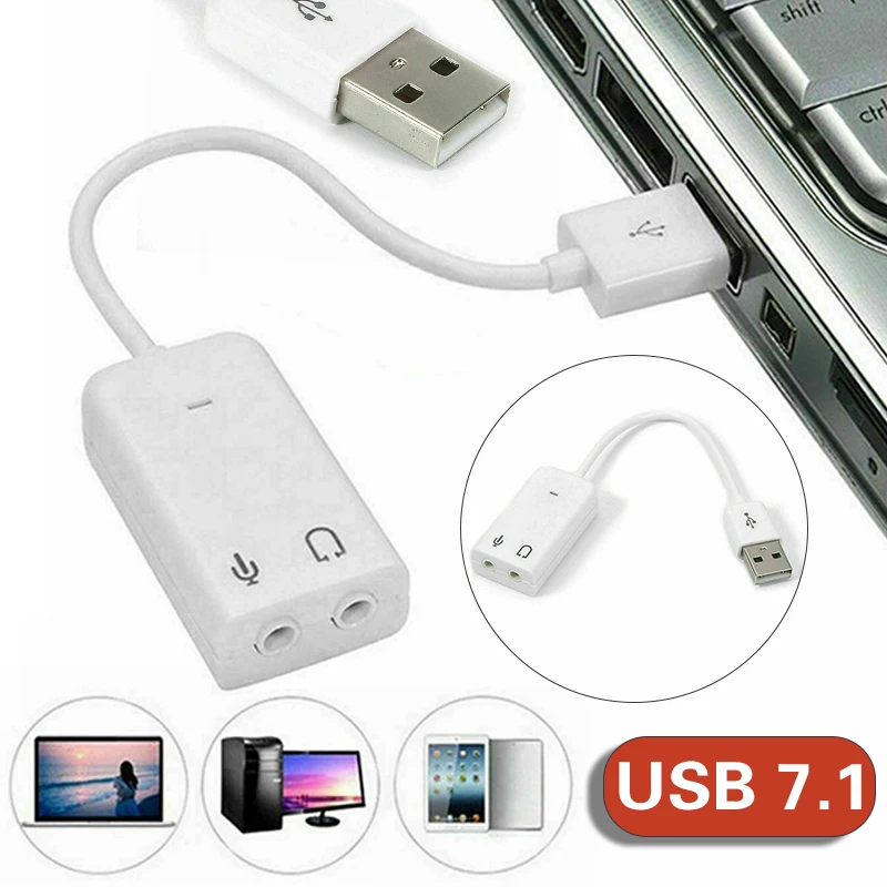 Pohiks Audio Adapter Sound Adapter External Virtual USB Sound Card 7.1 Channels 3D Stereo Audio Adaptor Converter Connector
Pohiks Audio Adapter Sound Adapter External Virtual USB Sound Card 7.1 Channels 3D Stereo Audio Adaptor Converter Connector