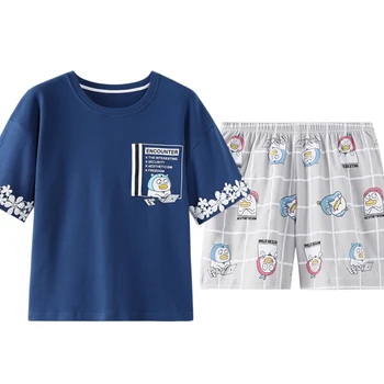 Cartoon Printing Pajamas Set Blue Top Cartoon Printing Homeclothes Fashion Style Short Sleeve Short Pants Sleepwear Smart Casual
Cartoon Printing Pajamas Set Blue Top Cartoon Printing Homeclothes Fashion Style Short Sleeve Short Pants Sleepwear Smart Casual