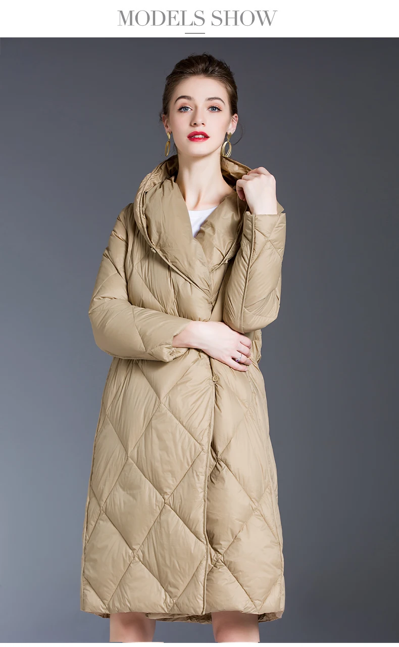 Womens Down Jacket for Women Winter 2020 Light Down Coats Long Warm Puffer Jacket Clothing Hooded Parka Female Loose outerwear