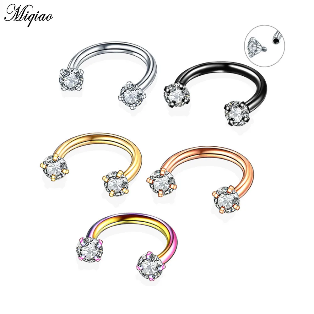 Miqiao 1pc Zircon Lip Helix C Nose Ring Gem Nose Hoop for Women Piercing Earring Cartilage Body Jewelry 1.2x8mm
Miqiao 1pc Zircon Lip Helix C Nose Ring Gem Nose Hoop for Women Piercing Earring Cartilage Body Jewelry 1.2x8mm
