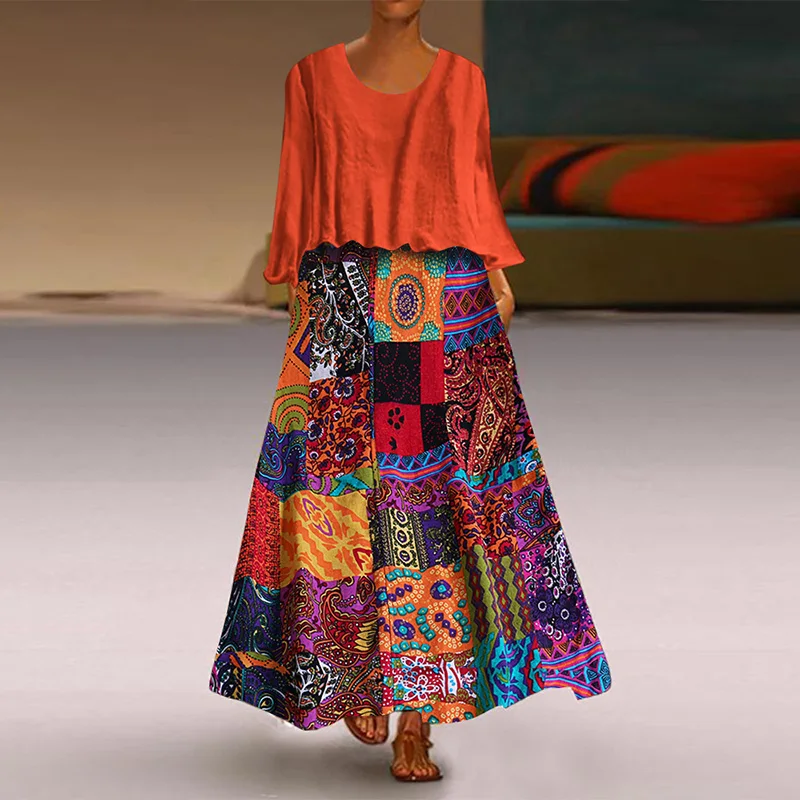 2 Pieces Sets Vintage Women Long Sleeve Ethnic Print Dress Plus Size Autumn Floral Sundress Casual Retro Party Maxi Vestido Robe
2 Pieces Sets Vintage Women Long Sleeve Ethnic Print Dress Plus Size Autumn Floral Sundress Casual Retro Party Maxi Vestido Robe