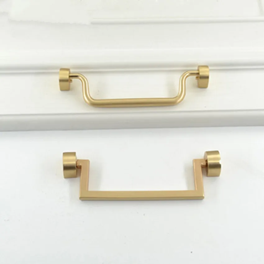 

128mm modern simple fashion drop ring brushed brass kitchen cabinet dresser handle stain brass drawer cabinet cupboard knob