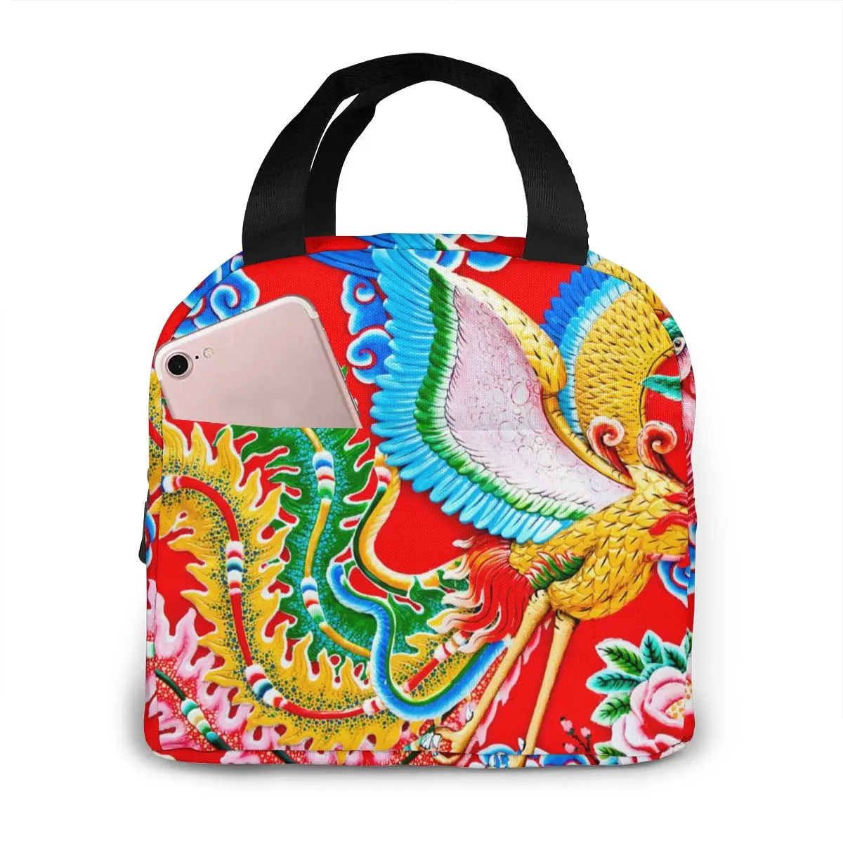 Изолированная сумка для ланча термальные китайские сумки-тоуты с Фениксом