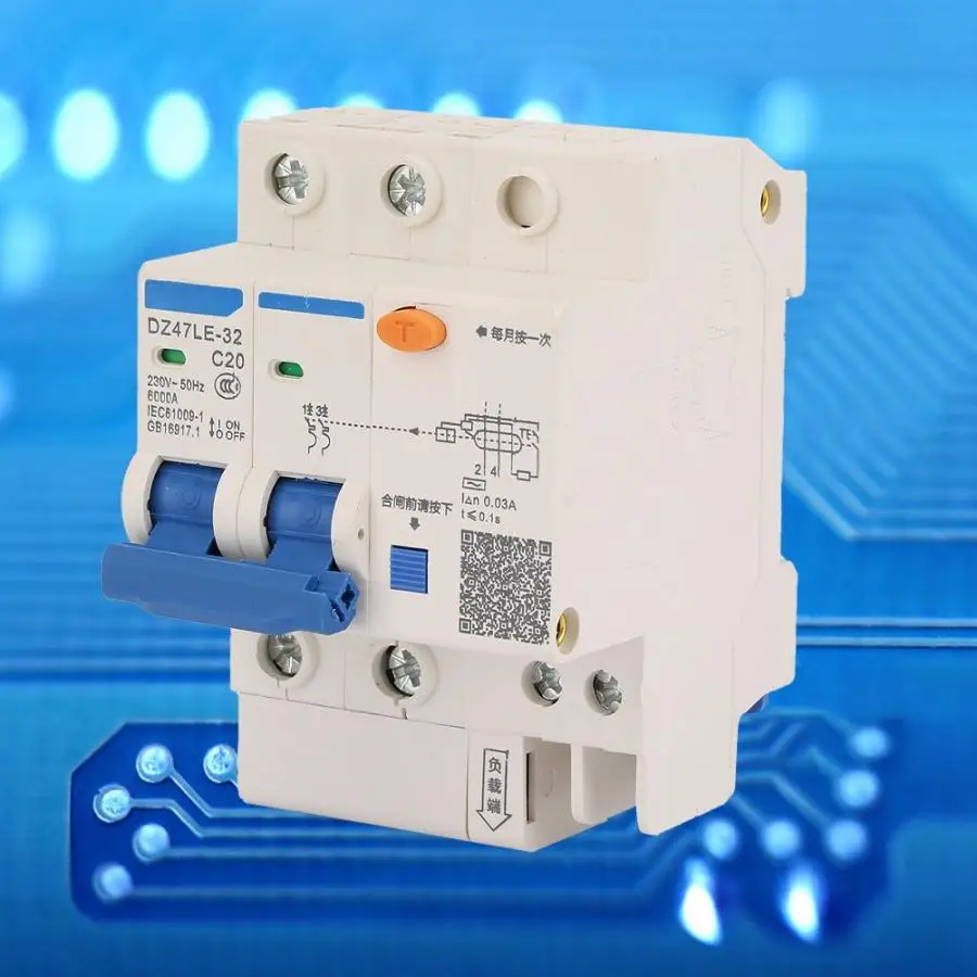 DZ47LE-32 2P+2 C20 Circuit Breaker 20A 230V Miniature RCCB Residual Current Circuit Breaker 2P
DZ47LE-32 2P+2 C20 Circuit Breaker 20A 230V Miniature RCCB Residual Current Circuit Breaker 2P