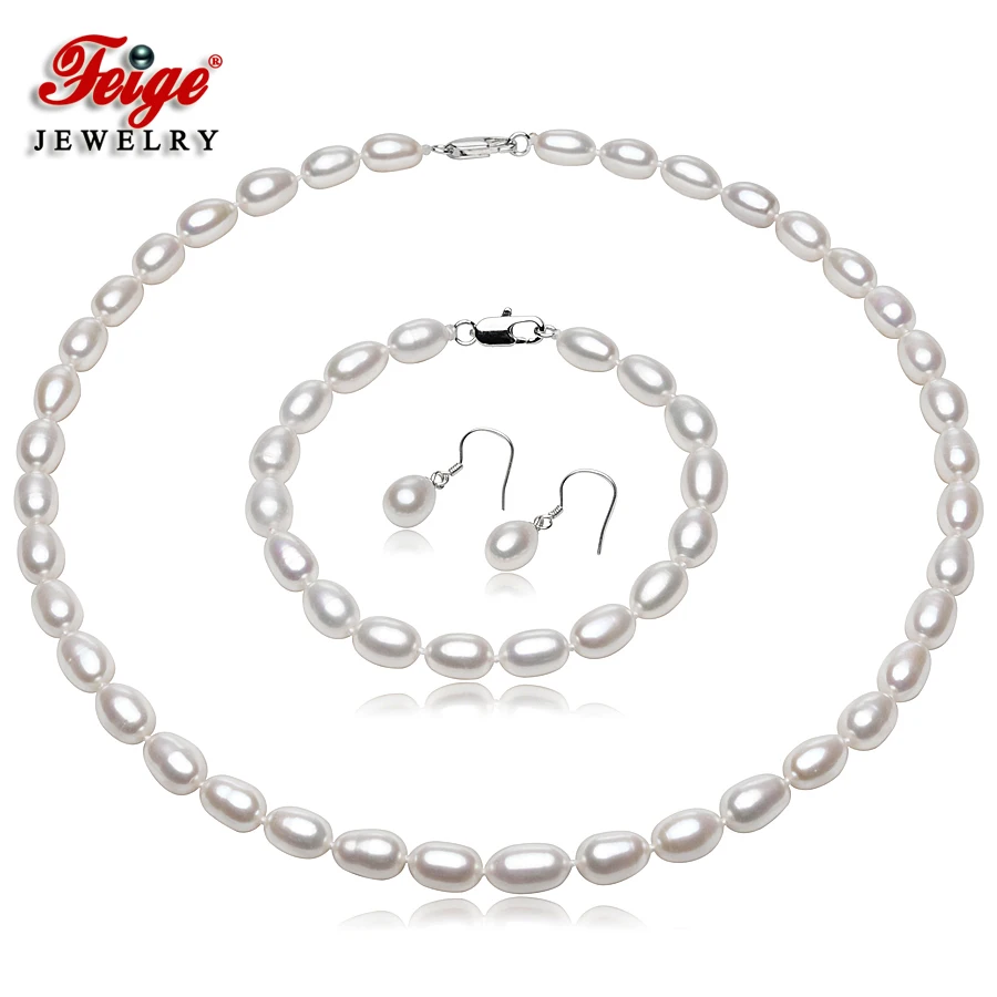 Feige Freshwater Pearl Jewelry Sets, 7-8mm White Natural Pearl Jewelry, 925 Sterling Silver Earrings, Wedding Jewelry Sets
Feige Freshwater Pearl Jewelry Sets, 7-8mm White Natural Pearl Jewelry, 925 Sterling Silver Earrings, Wedding Jewelry Sets