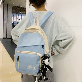 College Style Nylon Waterproof Shoulder Bag Female Bear Pendant Simple and Wild Junior High School High-capacity School Bag
College Style Nylon Waterproof Shoulder Bag Female Bear Pendant Simple and Wild Junior High School High-capacity School Bag