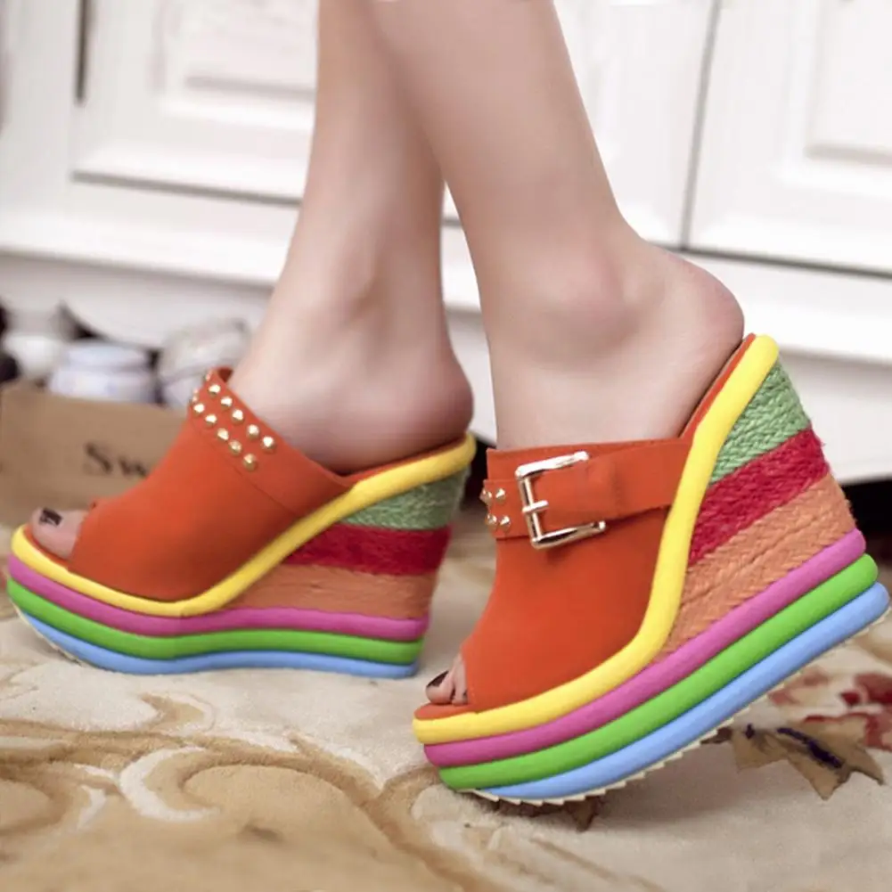 Doratasia Fashion 2020 On Sale women's Shoes Woman Platform Colorful Rainbow Wedges High Heels Slip On Mules Sandals Female
Doratasia Fashion 2020 On Sale women's Shoes Woman Platform Colorful Rainbow Wedges High Heels Slip On Mules Sandals Female