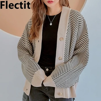 Flectit Casual Knitted Cardigan Oversize Button Front Contrast Stripe Cardigan Autumn Winter Women Sweater Feminino Tops *
Flectit Casual Knitted Cardigan Oversize Button Front Contrast Stripe Cardigan Autumn Winter Women Sweater Feminino Tops *