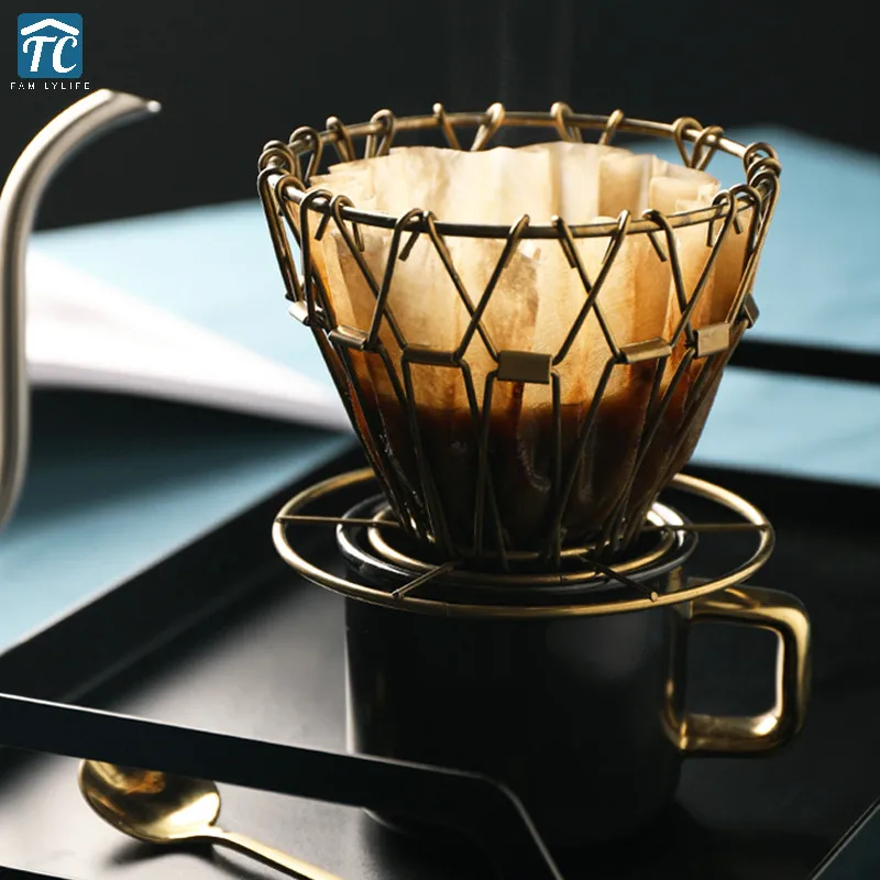 Retro Metal Coffee Filter Cup Paper Coffee Dripper Folding Drip Type Three-hole Portable Foldable Clever Reusable Paperless Pour
Retro Metal Coffee Filter Cup Paper Coffee Dripper Folding Drip Type Three-hole Portable Foldable Clever Reusable Paperless Pour