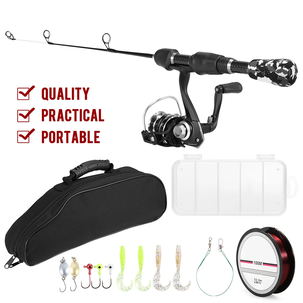 Hot New Ice Spinning Telescopic Fishing Rod Reel Combo Full Kit Ice Spinning Reel Pole Set with Fish Line Lures Hooks Bag Case 
Hot New Ice Spinning Telescopic Fishing Rod Reel Combo Full Kit Ice Spinning Reel Pole Set with Fish Line Lures Hooks Bag Case