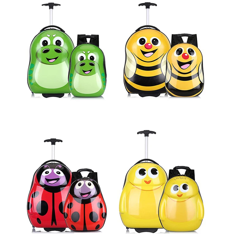 

Children's Suitcase on Wheels Travel Bag Cartoon Luggage Can be Loaded Carry on Kids Trolley Case baby Gift 17 inch Suitcases