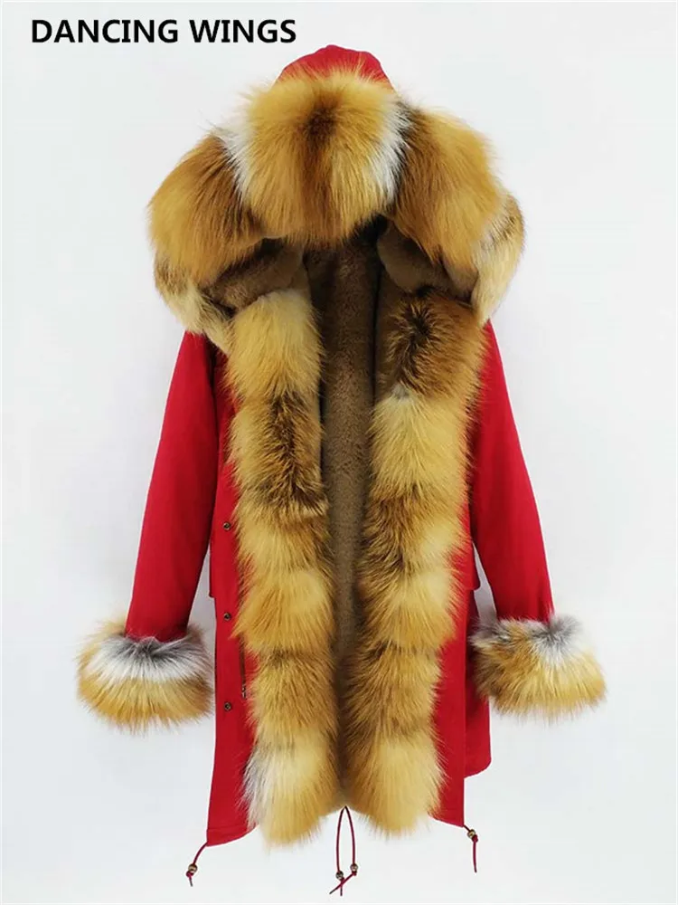 Luxurious real fur coat Woman Real rabbit fur lining Parka Large warm fox fur Hooded Coat Outwear Winter Jacket
Luxurious real fur coat Woman Real rabbit fur lining Parka Large warm fox fur Hooded Coat Outwear Winter Jacket