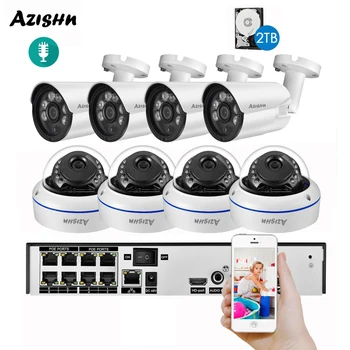 AZISHN 4MP POE NVR Kit H.265+ CCTV Security System 4MP/2MP Metal IP66 Audio Dome IP Camera Video Security Surveillance Set
AZISHN 4MP POE NVR Kit H.265+ CCTV Security System 4MP/2MP Metal IP66 Audio Dome IP Camera Video Security Surveillance Set