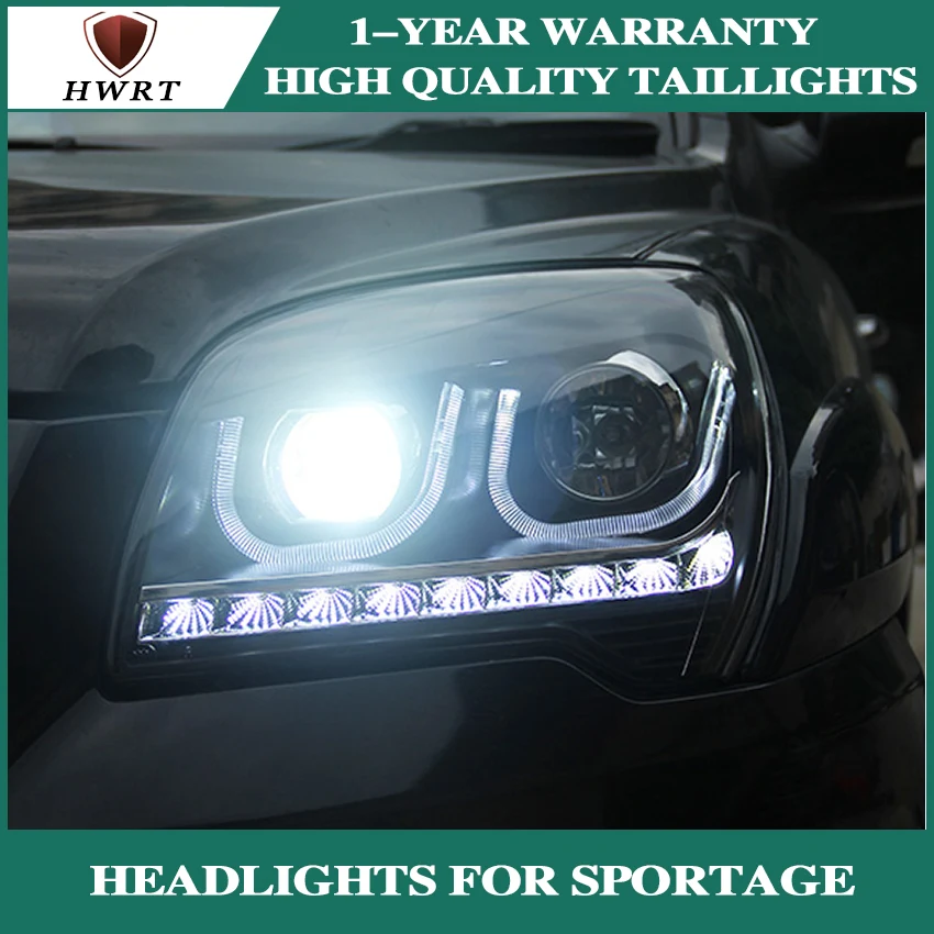 

Car styling LED HID Rio LED headlights Head Lamp case for KIA Sportage headlights 2007-2013 KIA Sportage Bi-Xenon Lens low beam