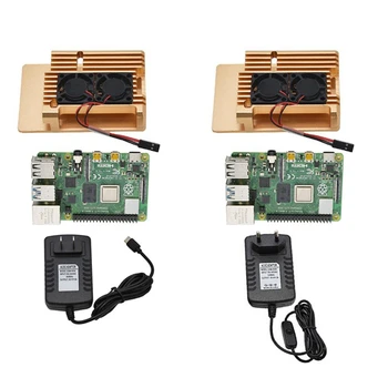 for Raspberry Pi 4 Model B 2G RAM DIY Kit with Protective Gold Case Cooling Dual Fan 5V 3A Power Adapter
for Raspberry Pi 4 Model B 2G RAM DIY Kit with Protective Gold Case Cooling Dual Fan 5V 3A Power Adapter