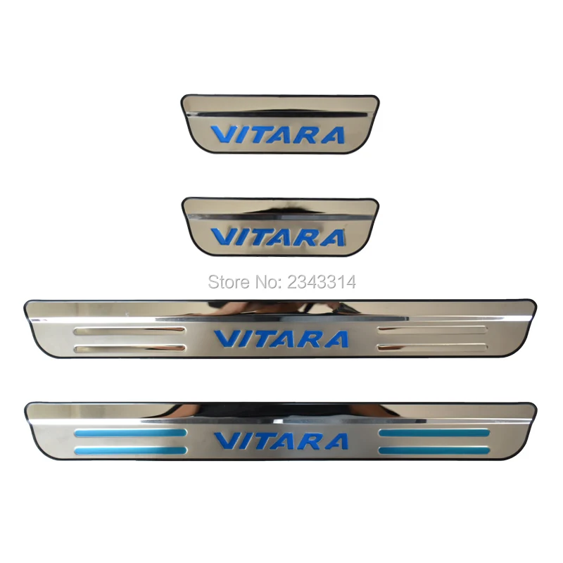 For Suzuki Vitara 2015-2021 Accessories Stainless Door Sill Kick Scuff Plate Guard Pedal Protector Trim Step Cover Car Styling For Suzuki Vitara 2015-2021 Accessories Stainless Door Sill Kick Scuff Plate Guard Pedal Protector Trim Step Cover Car Styling