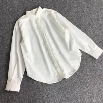2019 Spring Autumn Women Loose Blouse Solid Color Covered Button Irregular Simple Turn-down Collar Shirt Casual Long Sleeve Tops
2019 Spring Autumn Women Loose Blouse Solid Color Covered Button Irregular Simple Turn-down Collar Shirt Casual Long Sleeve Tops