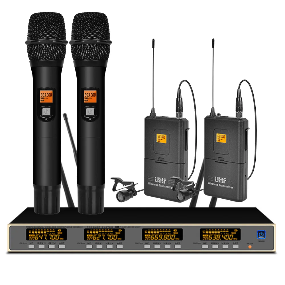 Professional UHF wireless microphone system handheld microphone lavalier microphone for stage microphone wireless
Professional UHF wireless microphone system handheld microphone lavalier microphone for stage microphone wireless