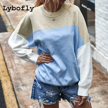 Lybofly Round Neck Women's Sweaters Jumpers Sweatshirt Casual Loose Women's Hoodies Pullovers Dropped Shoulder Sleeve Patchwork 
Lybofly Round Neck Women's Sweaters Jumpers Sweatshirt Casual Loose Women's Hoodies Pullovers Dropped Shoulder Sleeve Patchwork