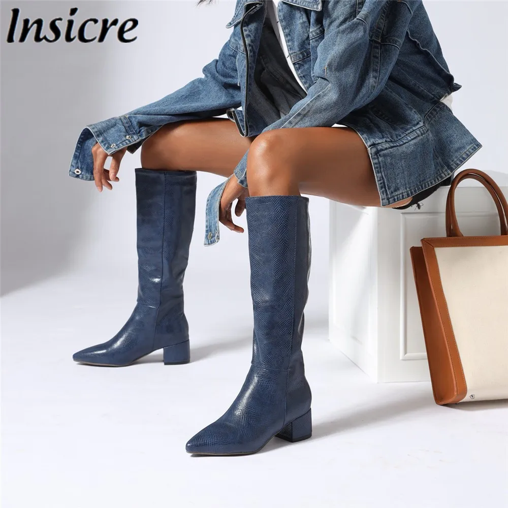 Insicre Women Knee High Boot Snake Print Thick Heels Pointed Toe 2020 Spring Slip On Black Plus Size 34-47 Fashion Shoes
Insicre Women Knee High Boot Snake Print Thick Heels Pointed Toe 2020 Spring Slip On Black Plus Size 34-47 Fashion Shoes