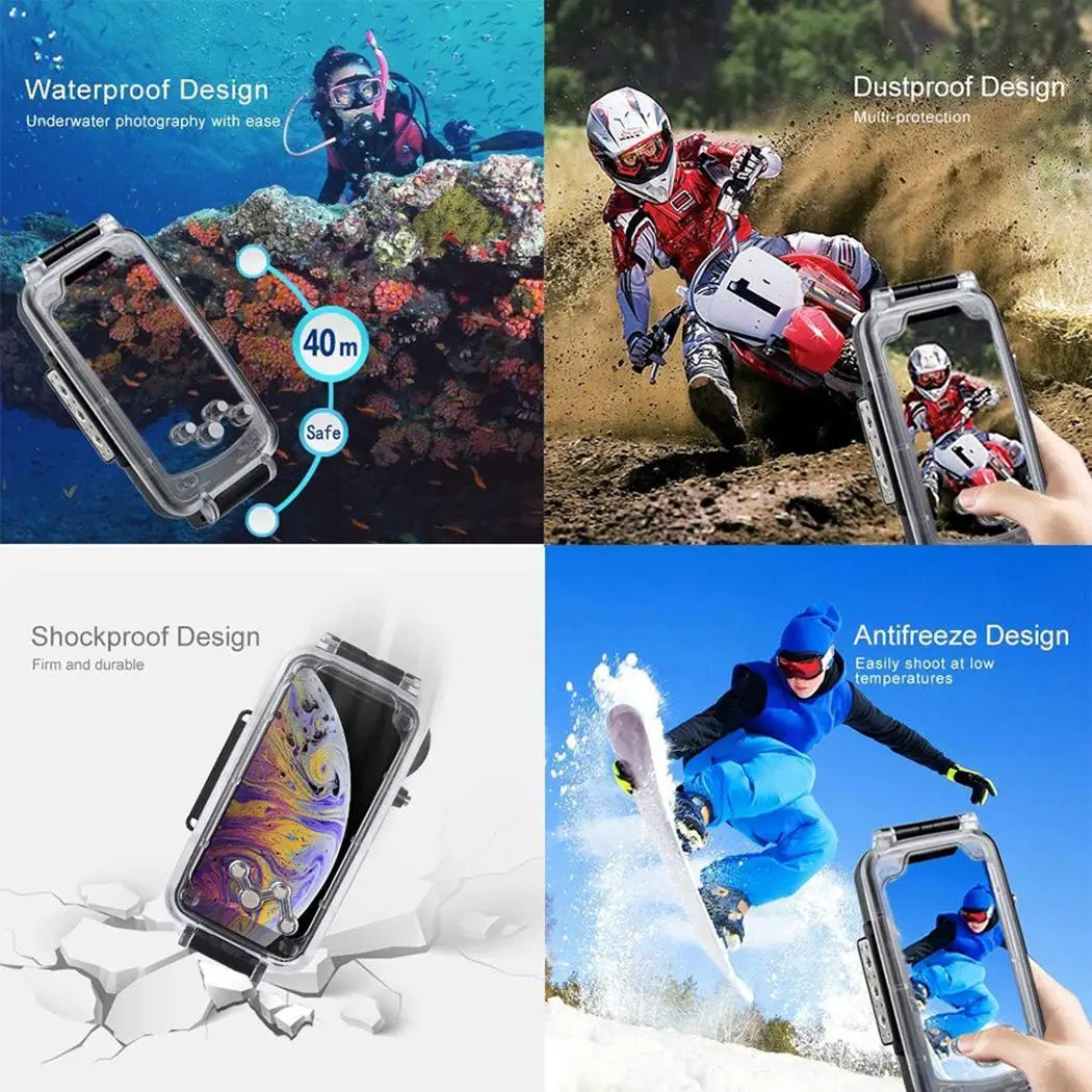 Diving Explosion-Proof Phone Case Underwater Diving Case Black Solid Casual for iPhone
Diving Explosion-Proof Phone Case Underwater Diving Case Black Solid Casual for iPhone