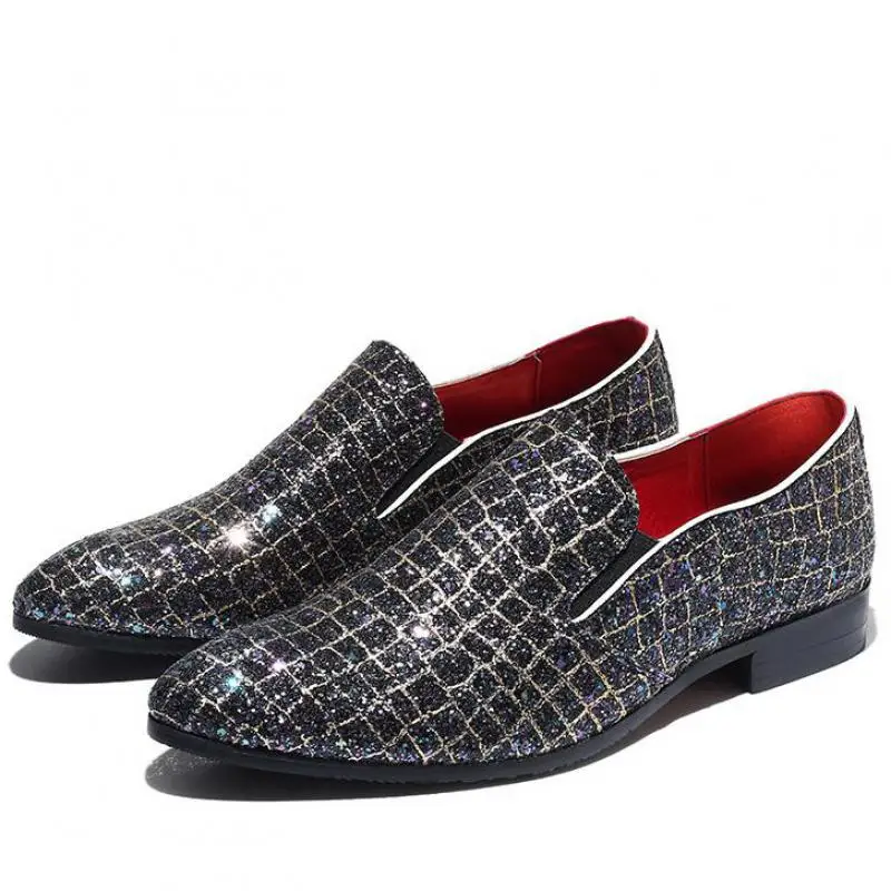 37~48 Plus Size Mens Slip On Loafer Shoes Metallic Sequins Pointed Toe Dress Leather Shoes Luxury Wedding Party Formal Shoe Blue
37~48 Plus Size Mens Slip On Loafer Shoes Metallic Sequins Pointed Toe Dress Leather Shoes Luxury Wedding Party Formal Shoe Blue