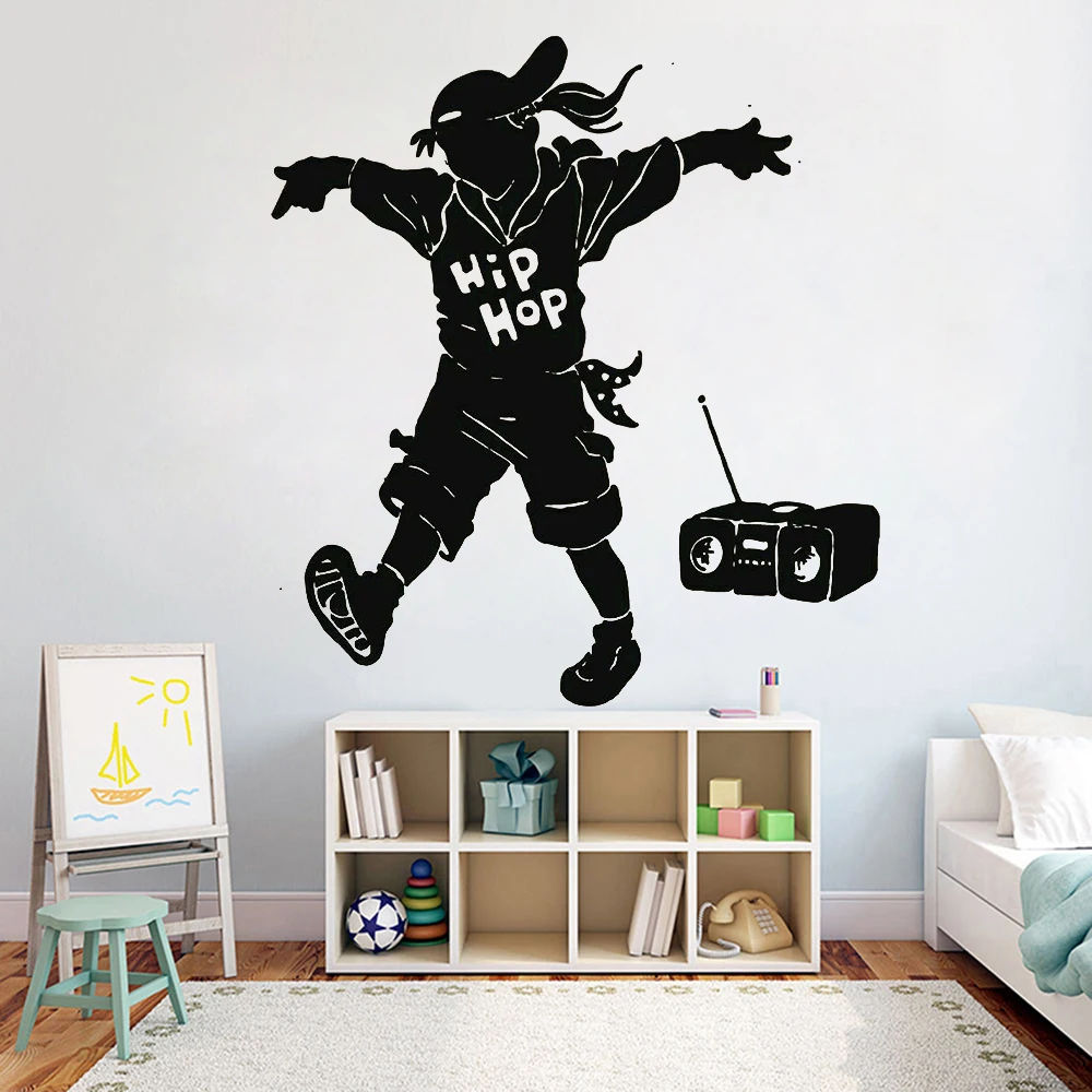Фото Hip Hop Dance street dance Wal Decals Vinyl applique music party hall Wall stickers Boys Bedroom Decor Z536 |