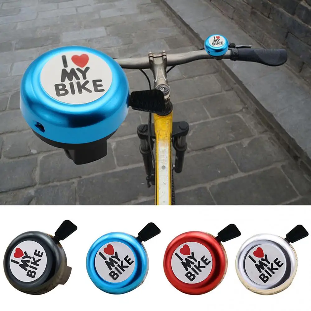 

Bike Bell Cute I Love My Bike Printed Clear Sound Easy to Install Mini Bicycle Alarm Warning Ring