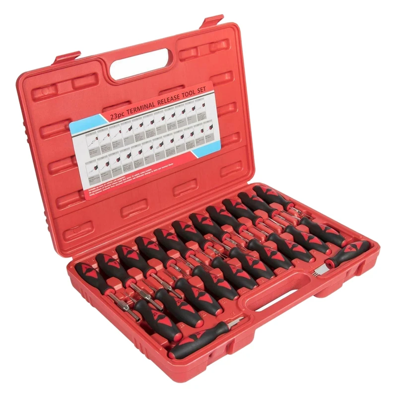 23Pcs Universal Terminal Release Kit Electrical Terminal Removal- for American Domestic and Imported Vehicles
23Pcs Universal Terminal Release Kit Electrical Terminal Removal- for American Domestic and Imported Vehicles