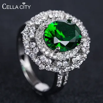 Cellacity Luxury Silver 925 Ring For Women With Round Emerald Gemstones AAA Zircon Silver Fine Jewelry Female Anniversary Gift 
Cellacity Luxury Silver 925 Ring For Women With Round Emerald Gemstones AAA Zircon Silver Fine Jewelry Female Anniversary Gift