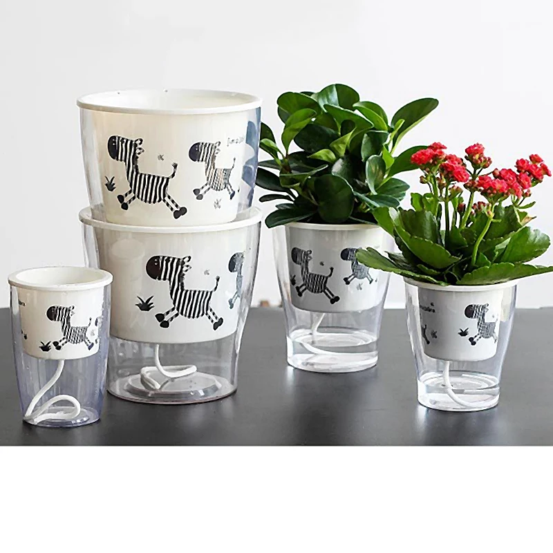 1pcs Auto Irrigate Flower Pot Vase Automatic Watering Planter Lazy Planting Round Plastic Pot Animal Zebra Pattern S M L
1pcs Auto Irrigate Flower Pot Vase Automatic Watering Planter Lazy Planting Round Plastic Pot Animal Zebra Pattern S M L