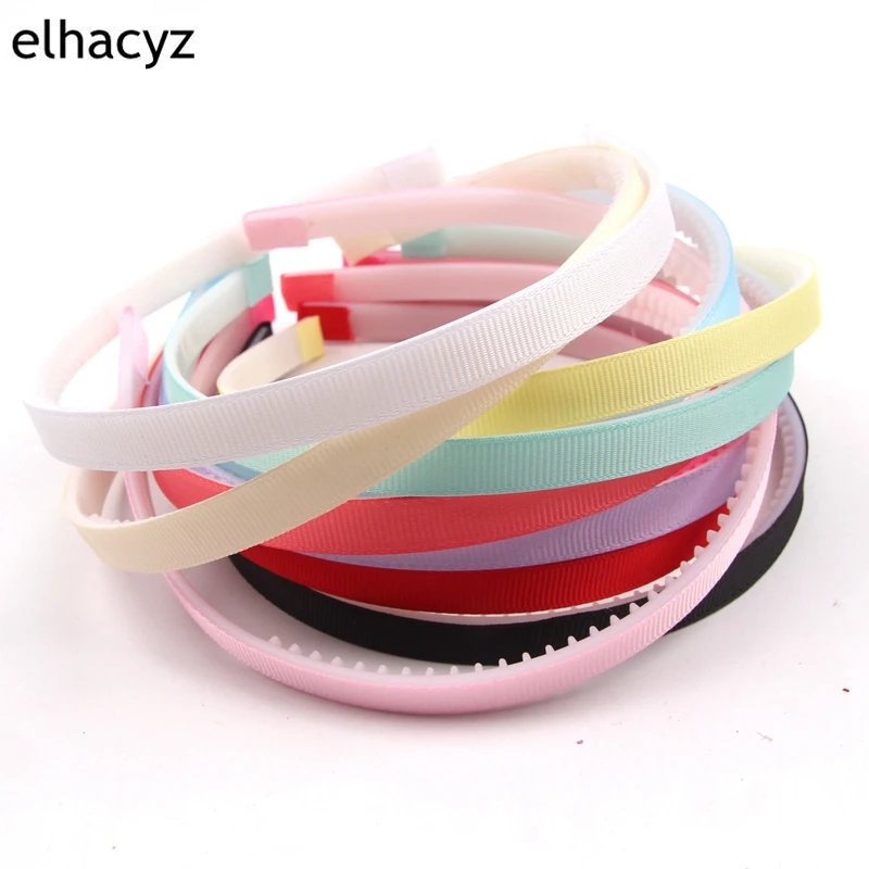 

22pcs/lot High Quality 1CM Width Boutique Solid Ribbon Covered Plastic Headband with Teeth Girls Kids Hairband Hair Accessories