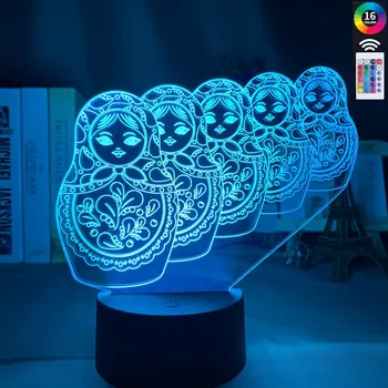 Matryoshka Doll 3d Illusion Led Night Light 7 Color Changing Touch Sensor Nightlight For Home Room Decor Kids Table 3d Lamp USB
Matryoshka Doll 3d Illusion Led Night Light 7 Color Changing Touch Sensor Nightlight For Home Room Decor Kids Table 3d Lamp USB
