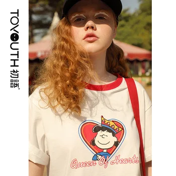 Toyouth 2020 Summer Women T-shirt Hit Color Cartoon Print T-shirt Cotton White Short Sleeve Ins Tees For Female Girl 
Toyouth 2020 Summer Women T-shirt Hit Color Cartoon Print T-shirt Cotton White Short Sleeve Ins Tees For Female Girl