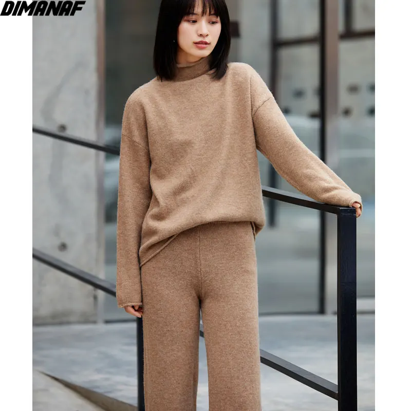 DIMANAF Women Sets Sweaters Long Sleeve Casual Female Knitting Pullover Turtleneck Pockets Long Pants Sets Suit Solid Sweaters
DIMANAF Women Sets Sweaters Long Sleeve Casual Female Knitting Pullover Turtleneck Pockets Long Pants Sets Suit Solid Sweaters