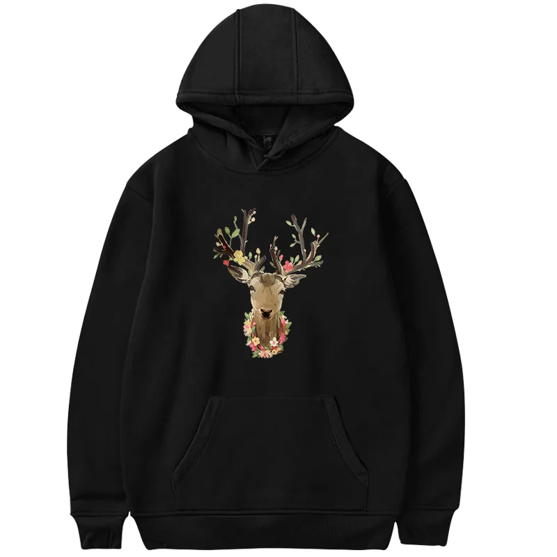 Spring and autumn sika deer pattern printed casual funny breathable solid color hooded long-sleeved hoodie
Spring and autumn sika deer pattern printed casual funny breathable solid color hooded long-sleeved hoodie