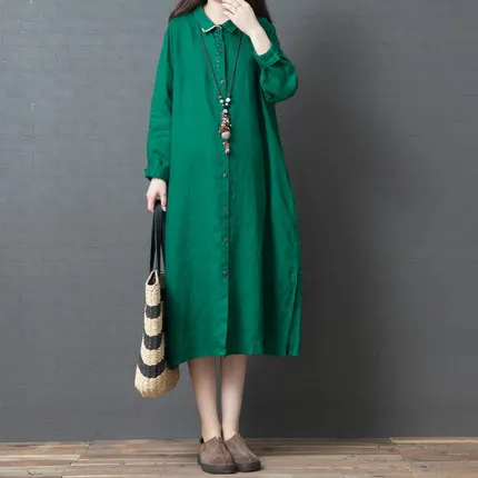 Origional 2019 Spring New Style Korean-style Loose And Plus-sized WOMEN'S Dress-Style Flax Long-sleeved Shirt Dress WOMEN'S Card
Origional 2019 Spring New Style Korean-style Loose And Plus-sized WOMEN'S Dress-Style Flax Long-sleeved Shirt Dress WOMEN'S Card