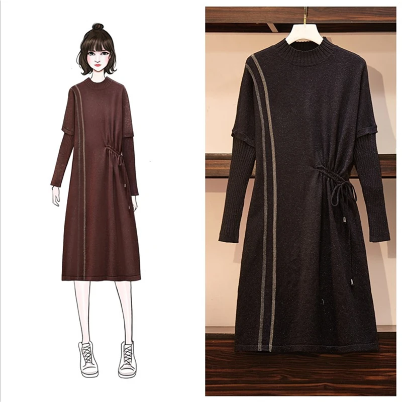 Beautiful And Colorful Korean Version Of Mid-autumn And Winter Long-style Sparkling Elastic Waist Knitted Sweater Dress
Beautiful And Colorful Korean Version Of Mid-autumn And Winter Long-style Sparkling Elastic Waist Knitted Sweater Dress